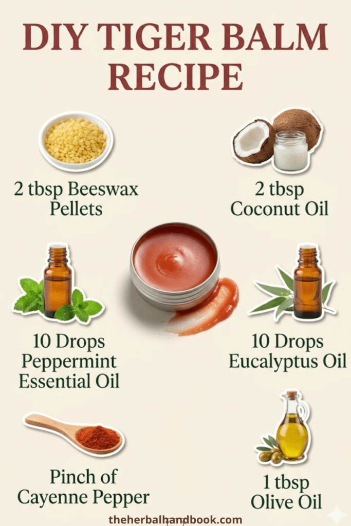 DIY Tiger Balm Recipe for Headaches, Sore Muscles, and Cold Season Relief