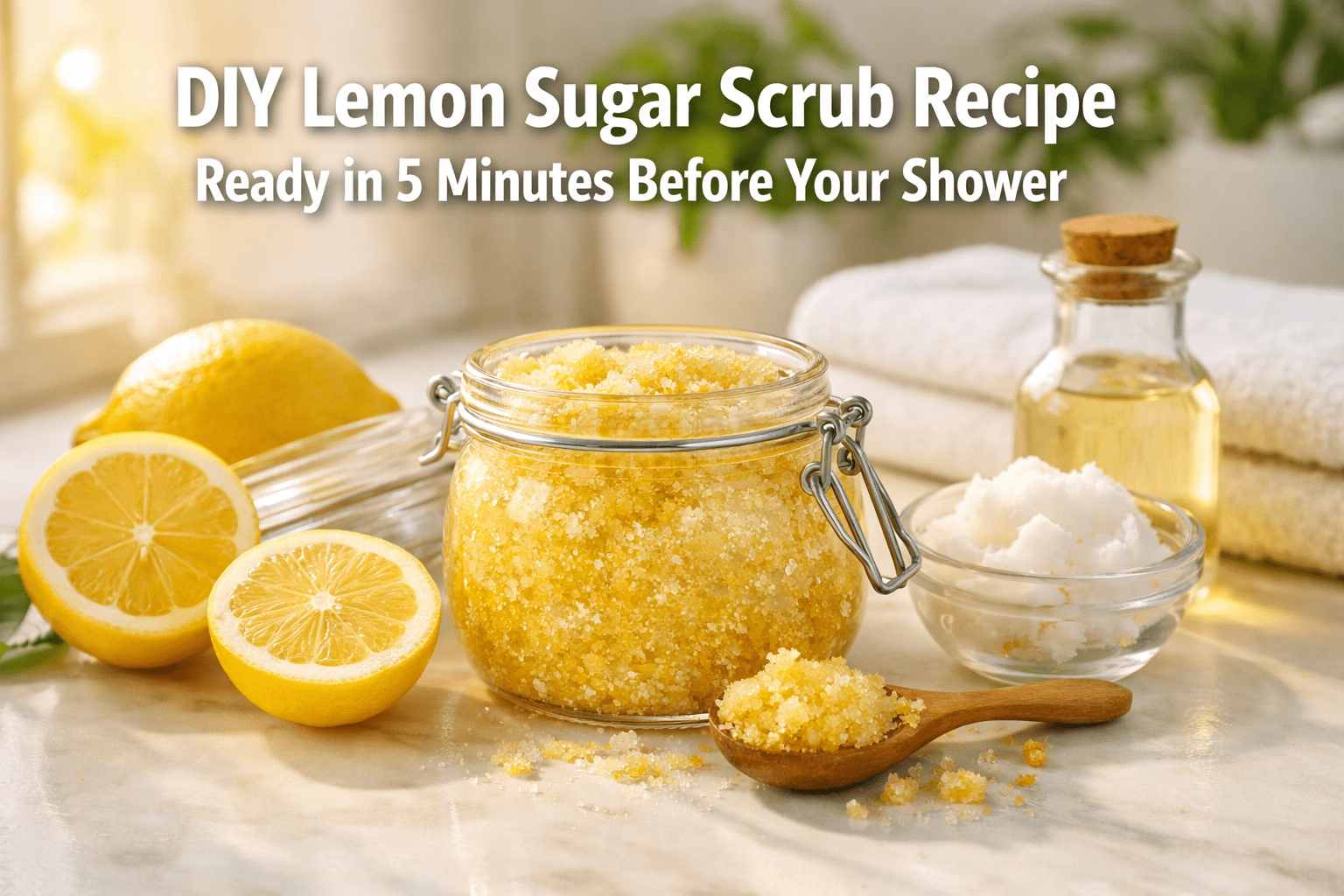 DIY Lemon Sugar Scrub Recipe You Can Make in 5 Minutes Before Shower