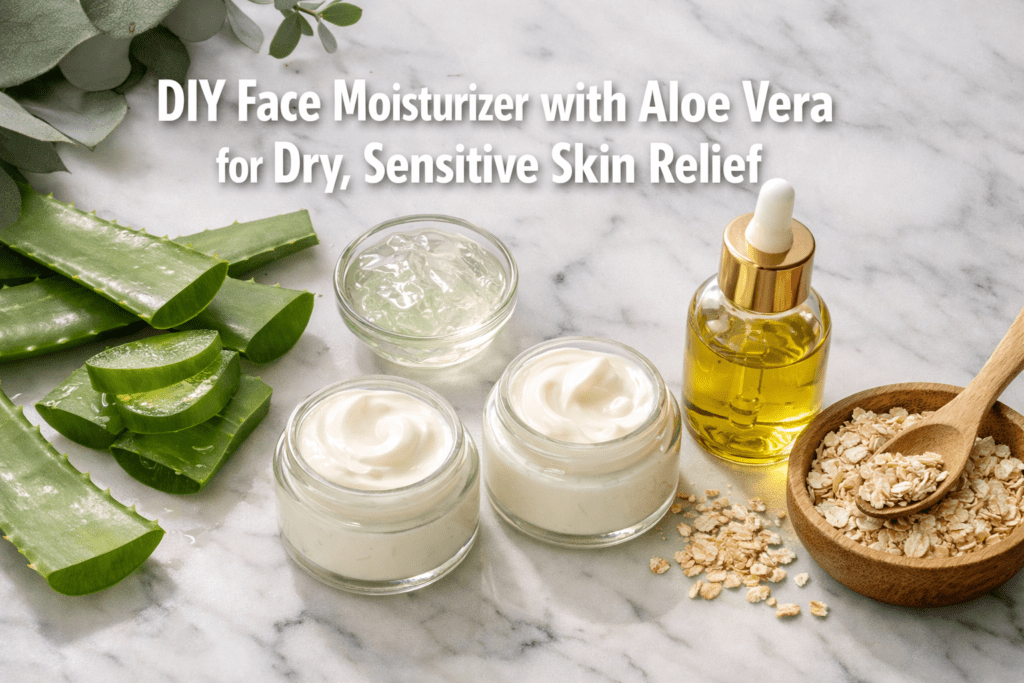 DIY Face Moisturizer with Aloe Vera for Dry, Sensitive Skin Relief