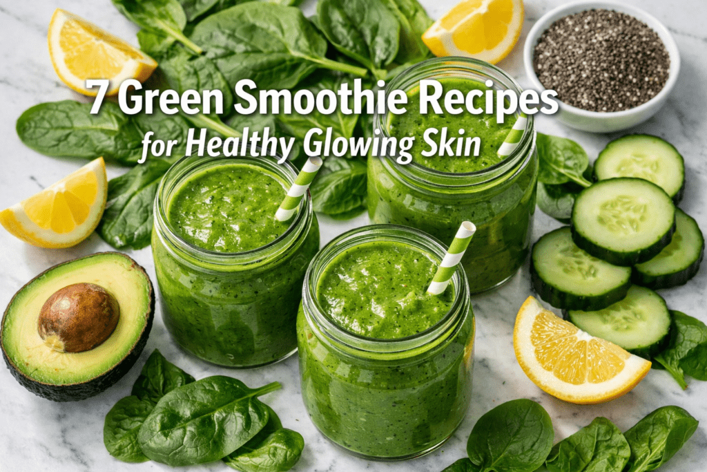 7 Green Smoothie Recipes for Healthy Glowing Skin (Easy & Actually Delicious)