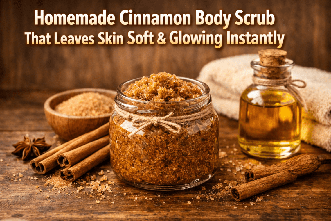 Homemade Cinnamon Body Scrub That Leaves Skin Soft & Glowing Instantly