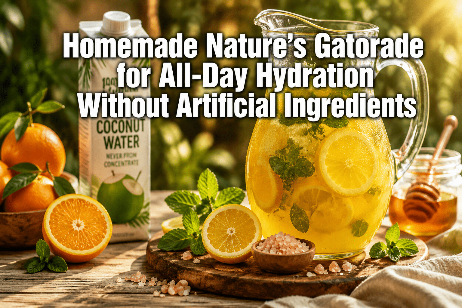 Homemade Nature's Gatorade for All-Day Hydration Without Artificial Ingredients